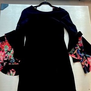 Black dress with floral sleeves